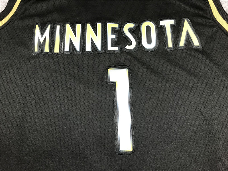 Men's Minnesota Timberwolves Anthony Edwards #1 Black Swingman Jerseys
