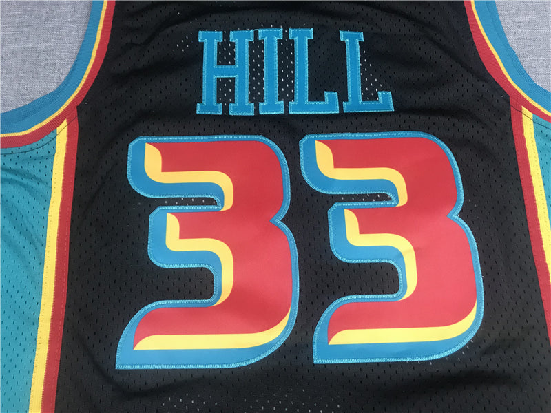 Men's Detroit Pistons Grant Hill 1998-99 Black Hardwood Classics Swingman Jerseys