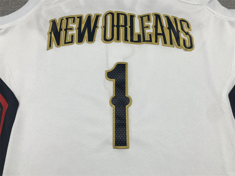 Men's New Orleans Pelicans Zion Williamson #1 White Swingman Jerseys
