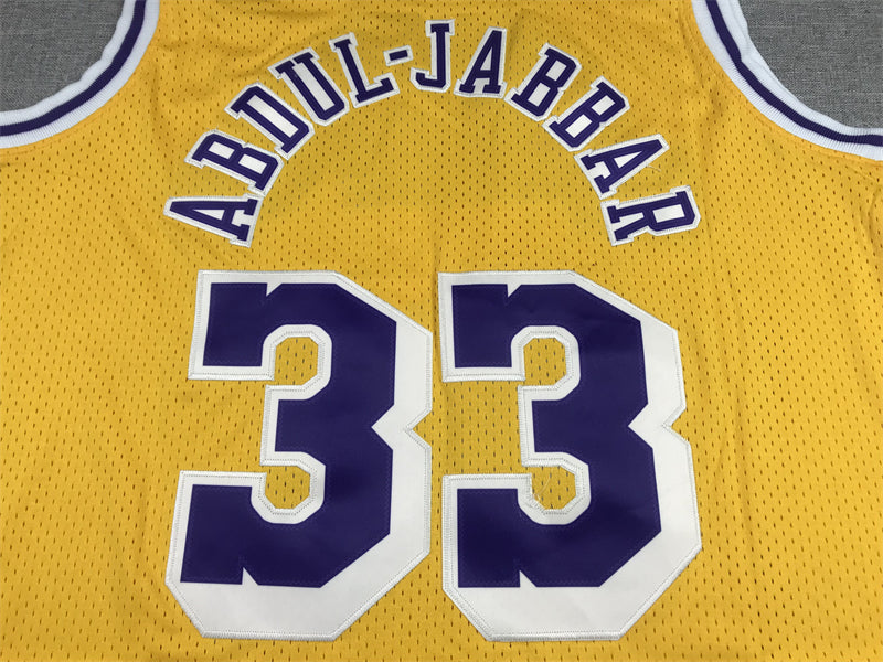 Men's Los Angeles Lakers Kareem Abdul-Jabbar Gold Hardwood Classics Jerseys