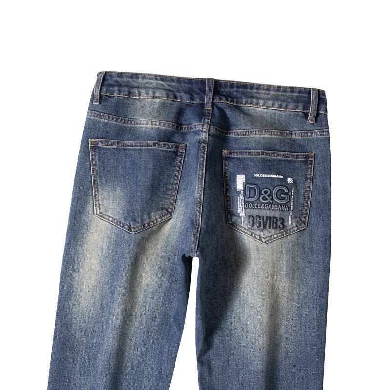 Dolce & Gabbana DG VIBE3 Embroidered Logo Slim Fit Jeans