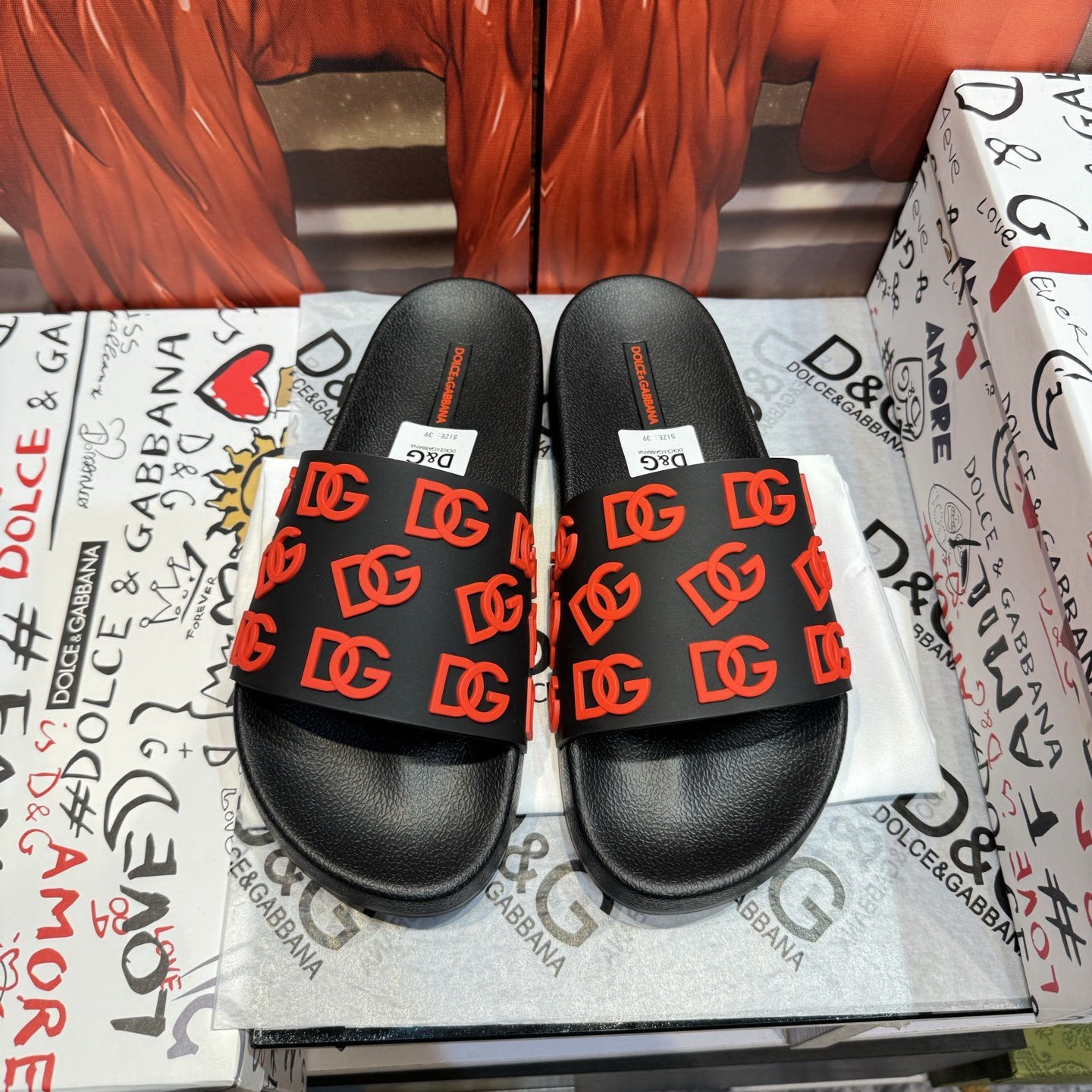 Dolce & Gabbana D&G Logo Print Slide Sandals – Unisex Couple's Summer Slippers
