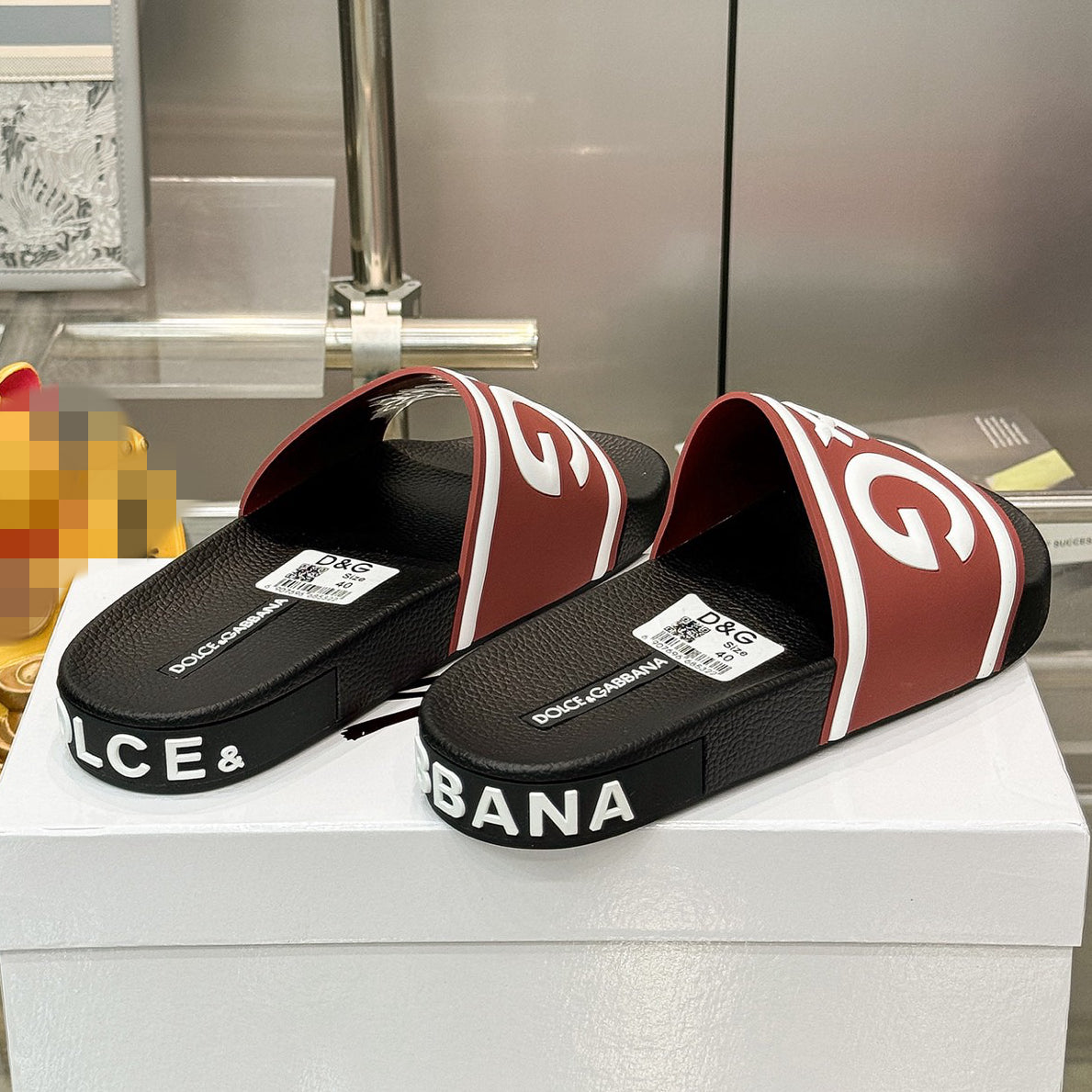 Dolce & Gabbana D&G Logo Print Slide Sandals – Unisex Couple's Summer Slippers
