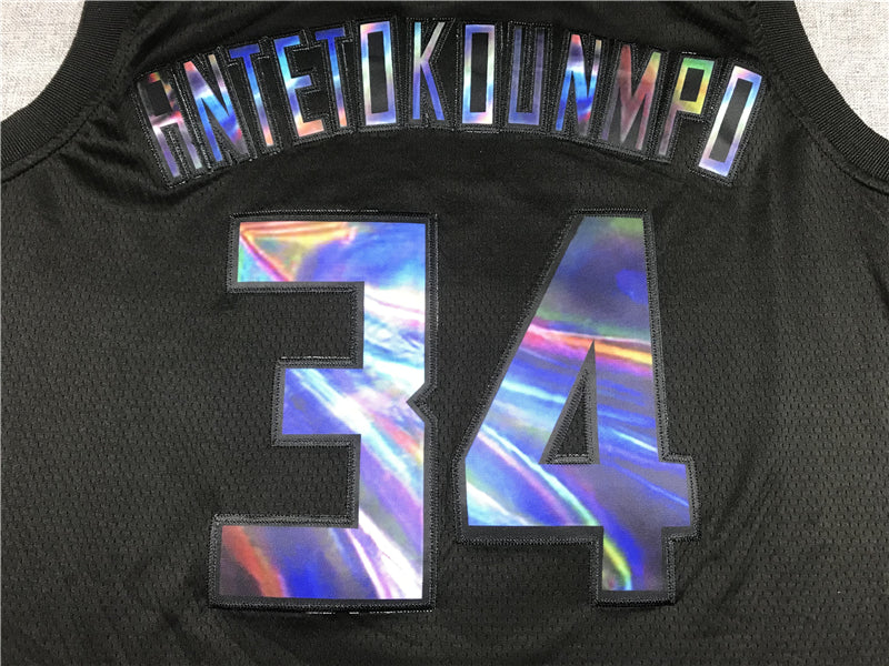 Men's Milwaukee Bucks Giannis Antetokounmpo #34 NBA Black Swingman Jerseys