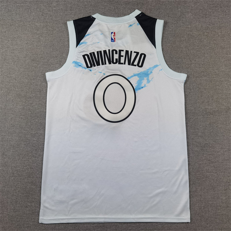 Men's Minnesota Timberwolves Donte DiVincenzo #0 White 2024/25 Swingman Player Jerseys - City Edition