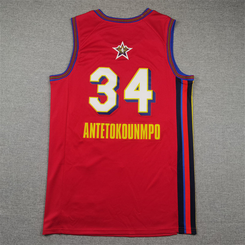 Men's Milwaukee Bucks Giannis Antetokounmpo #34 Red 2025 NBA All-Star Game Swingman Player Jerseys
