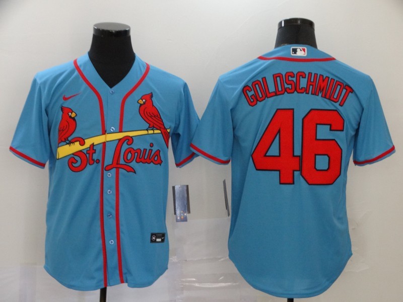 Men's St. Louis Cardinals Paul Goldschmidt #46 Blue Replica Baseball Jerseys