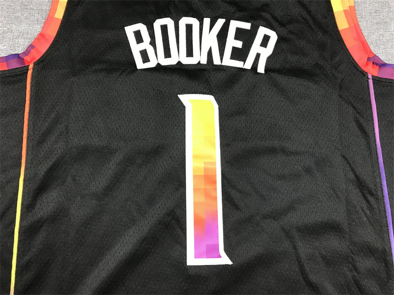 Men's Phoenix Suns Devin Booker #1 Black 2022/23 Fast Break Player Jerseys - Statement Edition