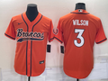 Men's Denver Broncos Russell Wilson #3 Orange Game Jerseys Joint Edition