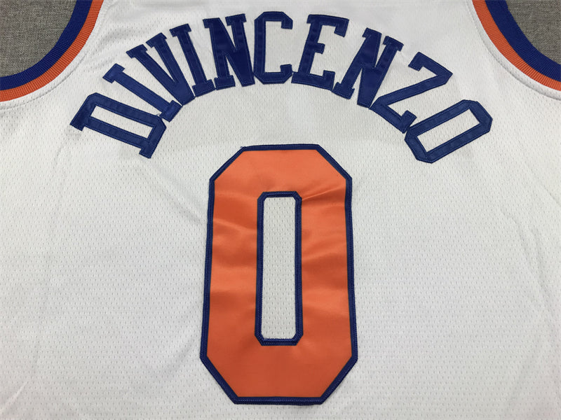 Men's New York Knicks Donte DiVincenzo #0 White Swingman Jerseys - Association Edition