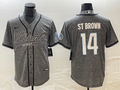 Men's Detroit Lions Amon-Ra St. Brown #14 Gray Game Jerseys Joint Edition