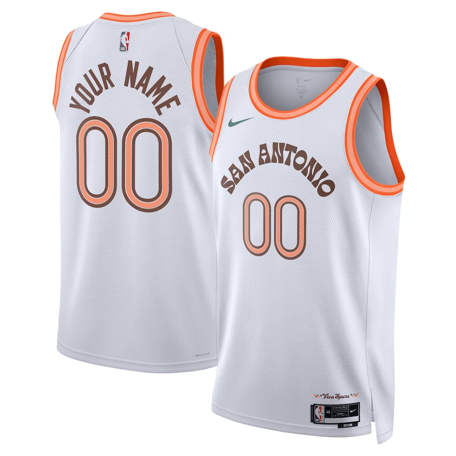 Men's San Antonio Spurs White 2023/24 Custom Swingman Jerseys - City Edition