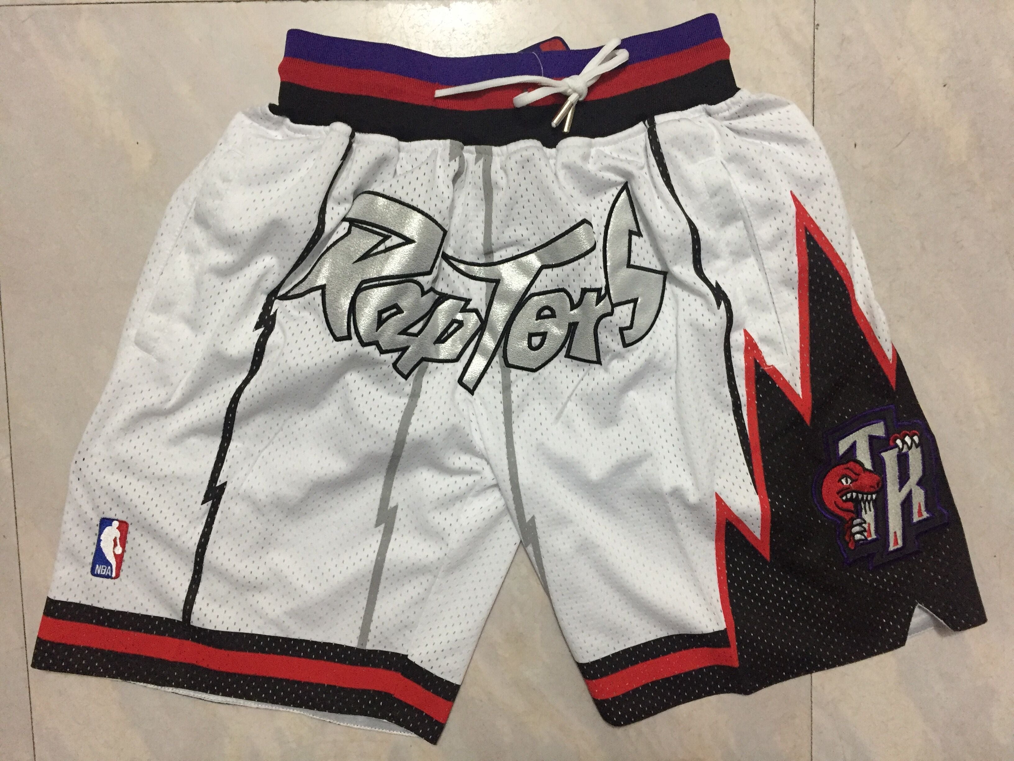 Men's Toronto Raptors White 1997-98 Hardwood Classics Basketball Shorts1