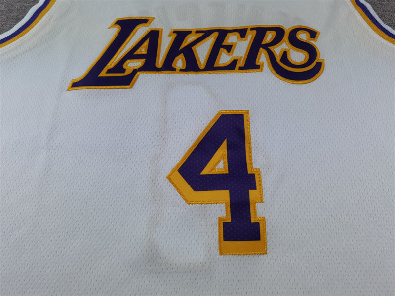 Men's Los Angeles Lakers Dalton Knecht #4 White Swingman Jerseys - Association Edition