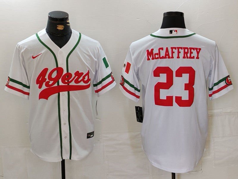 Men's San Francisco 49ers Christian McCaffrey #23 White Replica Player Jerseys
