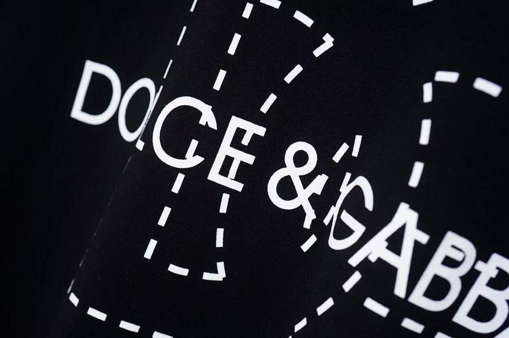DOLCE&GABBANA DG Logo Print Pure Cotton T-Shirt – Black & White | S–XXL