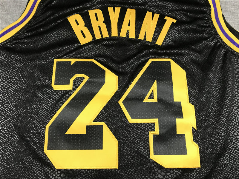 Men's Los Angeles Lakers Kobe Bryant #24 Black City Edition Swingman Jerseys