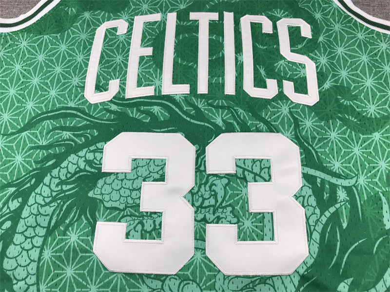 Men's Boston Celtics Larry Bird #33 Green Year of Dragon Edition Swingman Jerseys