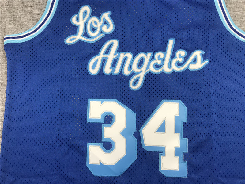 Men's Los Angeles Lakers Shaquille O'Neal Blue Hardwood Classics Swingman Jerseys