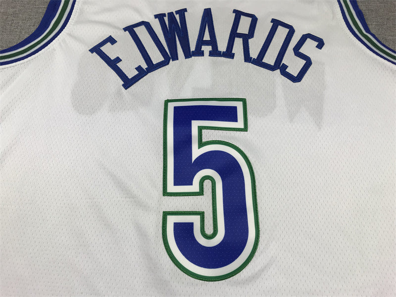 Men's Minnesota Timberwolves Anthony Edwards #5 White Swingman Jerseys