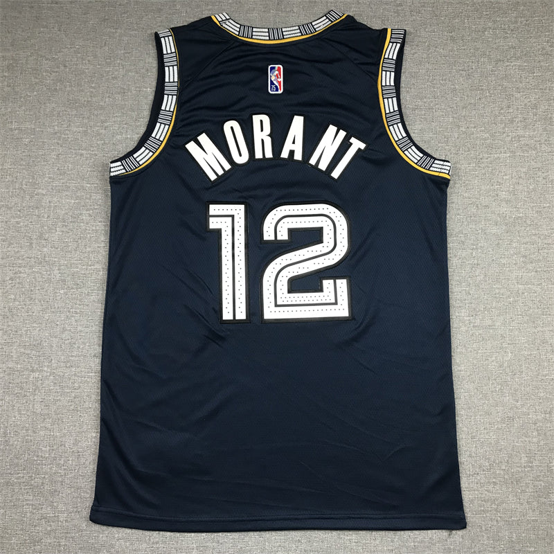 Men's Memphis Grizzlies Ja Morant #12 Navy City Edition Classic Jerseys