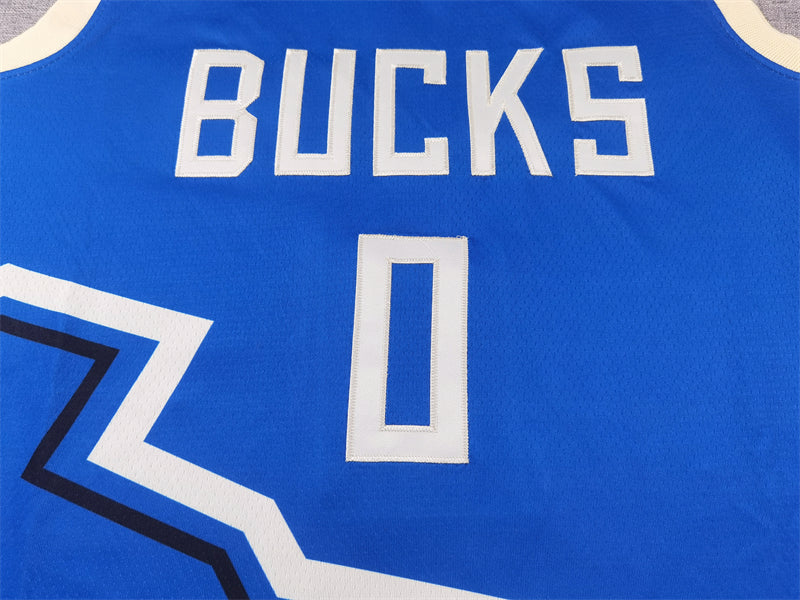 Men's Milwaukee Bucks Damian Lillard #0 Royal 2024/25 Swingman Player Jerseys - City Edition