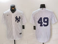 Men's New York Yankees Ron Guidry #49 White Limited Player Jerseys