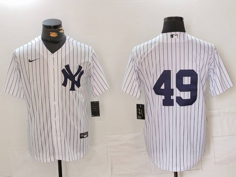 Men's New York Yankees Ron Guidry #49 White Limited Player Jerseys