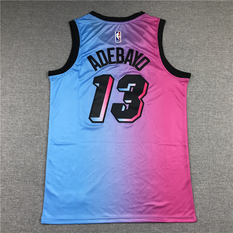 Men's Miami Heat Bam Adebayo Pink/Blue 2020/21 Swingman Jerseys C City Edition