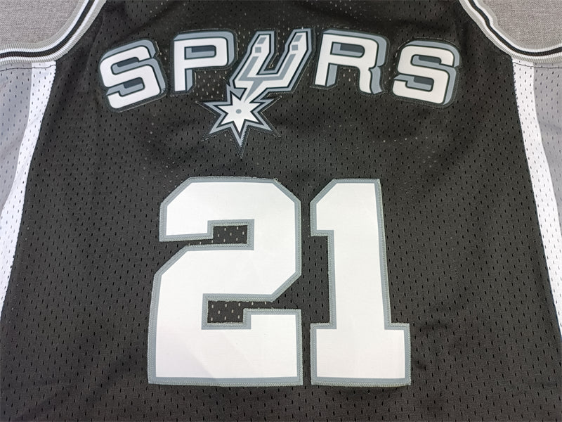 Men's San Antonio Spurs Tim Duncan Black Big & Tall Hardwood Classics Jerseys