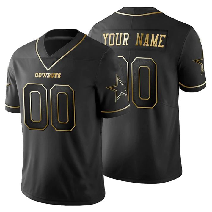 Custom1 Dallas Cowboys Black Golden Edition Vapor Limited Jerseys Stitched  Football Jerseys