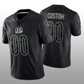 Custom1 Cincinnati Bengals Stitched Black RFLCTV Limited Jerseys American Football Jerseys