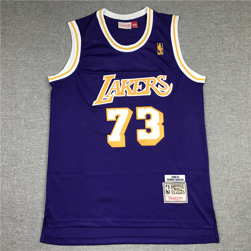 Men's Los Angeles Lakers Dennis Rodman Classics Swingman Jerseys - Retro Purple