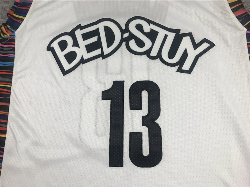 Men's Brooklyn Nets James Harden #13 White Swingman Jerseys - City Edition