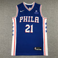 Men's Philadelphia 76ers Joel Embiid #21 Blue Swingman Jerseys - Icon Edition