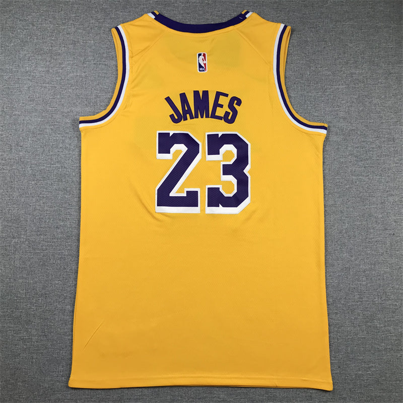 Men's Los Angeles Lakers LeBron James NBA #23 Yellow Swingman Jerseys