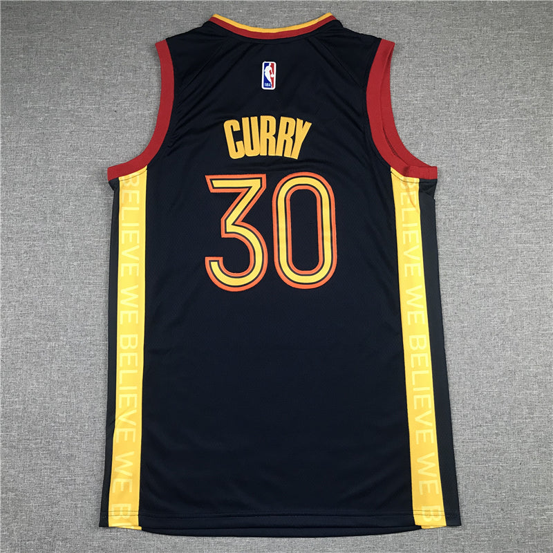 Men's Golden State Warriors Stephen Curry Navy Classics Jerseys City Edition