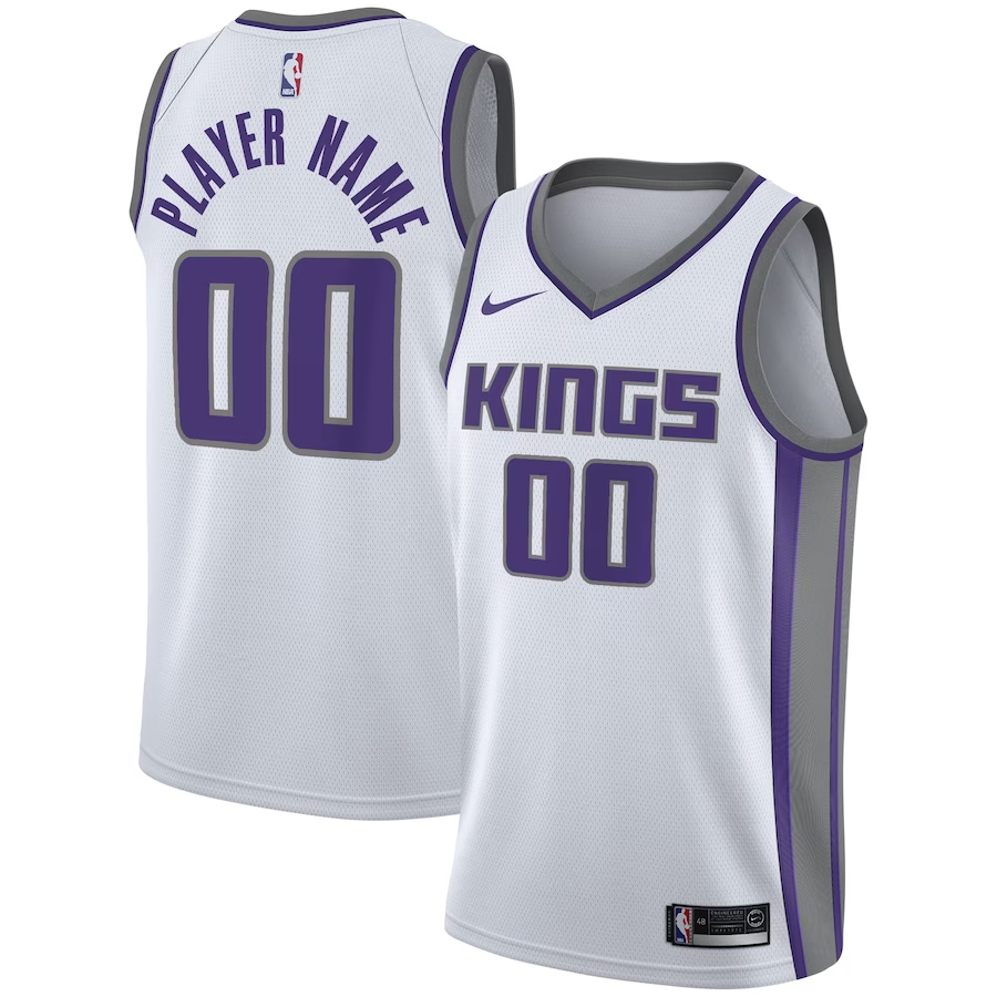 Men's Sacramento Kings White 2020/21 Swingman Custom Jerseys - Association Edition