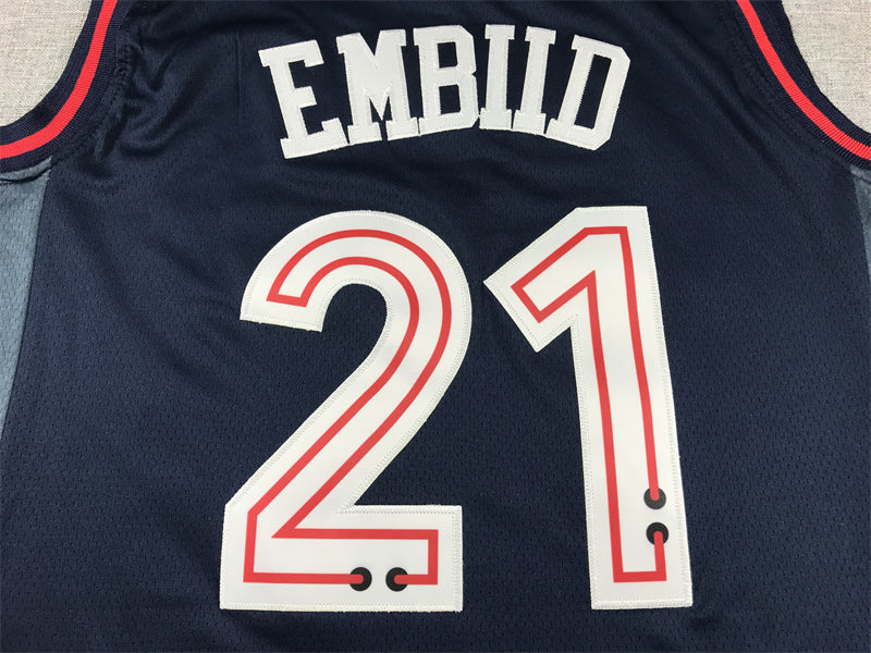 Men's Philadelphia 76ers Joel Embiid #21 Navy 2023/24 Swingman Jerseys - City Edition