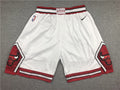 Men's Chicago Bulls White Basketball Shorts1