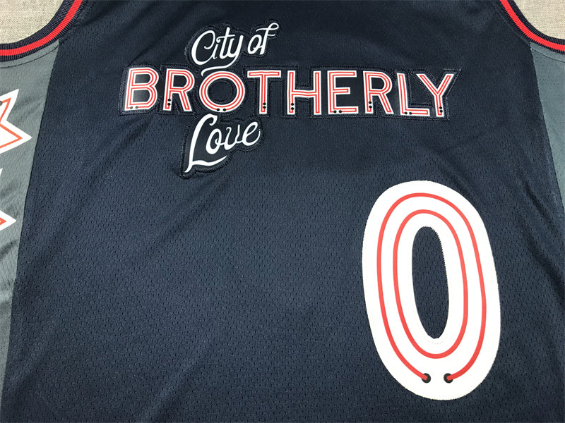 Men's Philadelphia 76ers Tyrese Maxey #0 Navy 2023/24 Swingman Jerseys - City Edition
