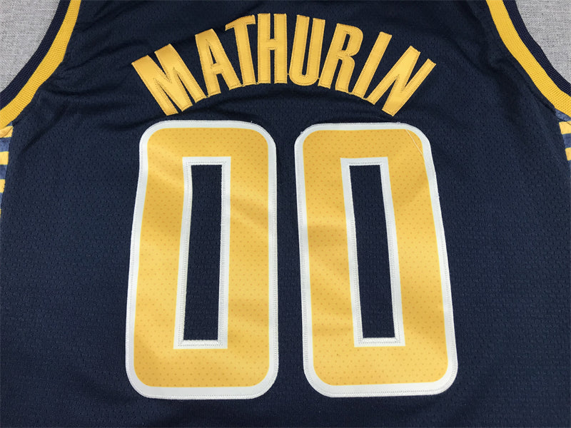 Men's Indiana Pacers Bennedict Mathurin #00 Navy Fast Break Replica Jerseys - Icon Edition