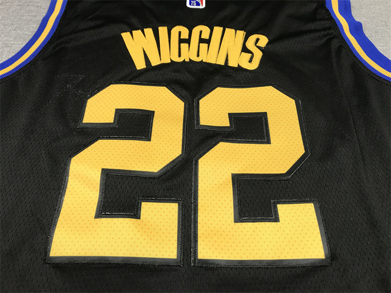 Men's Golden State Warriors Andrew Wiggins #22 City Edition Black Classic Jerseys