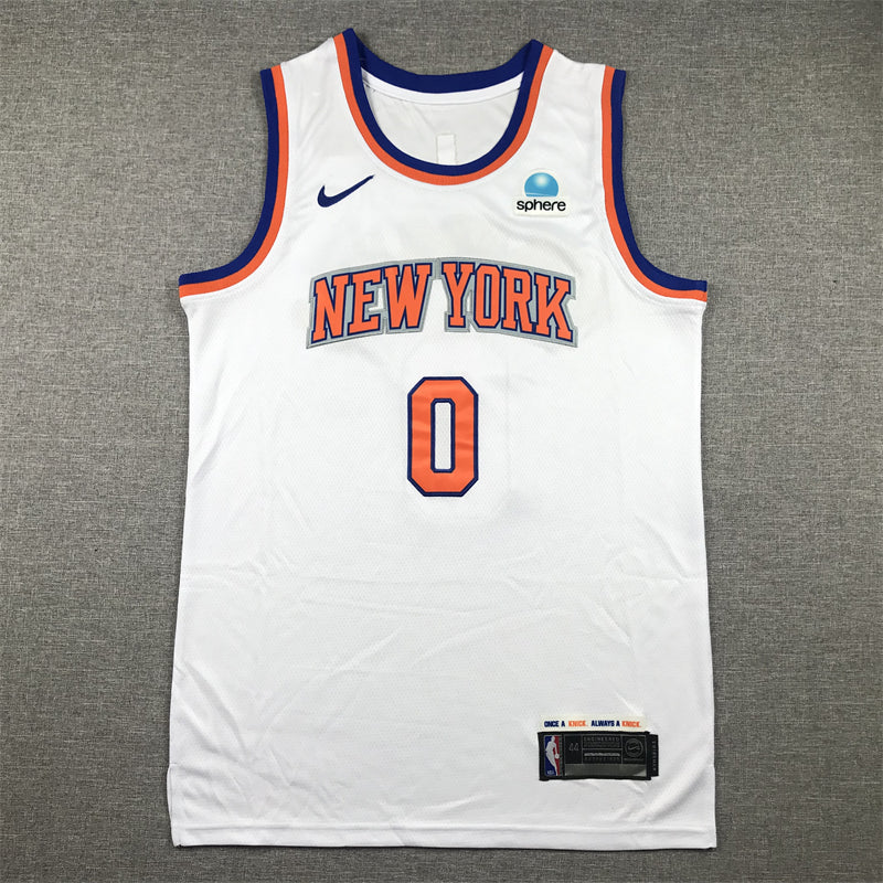 Men's New York Knicks Donte DiVincenzo #0 White Swingman Jerseys - Association Edition