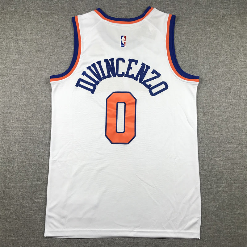 Men's New York Knicks Donte DiVincenzo #0 White Swingman Jerseys - Association Edition