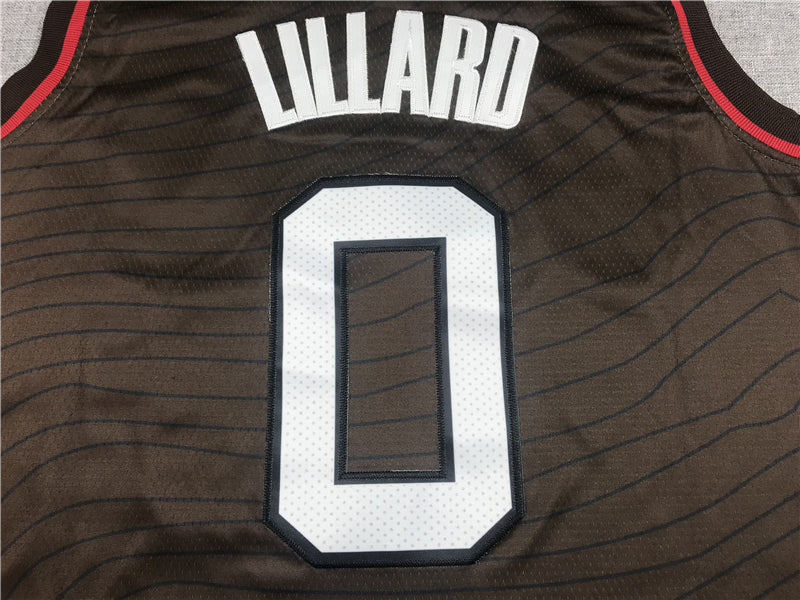Men's Portland Trail Blazers Damian Lillard Brown Swingman Jerseys City Edition