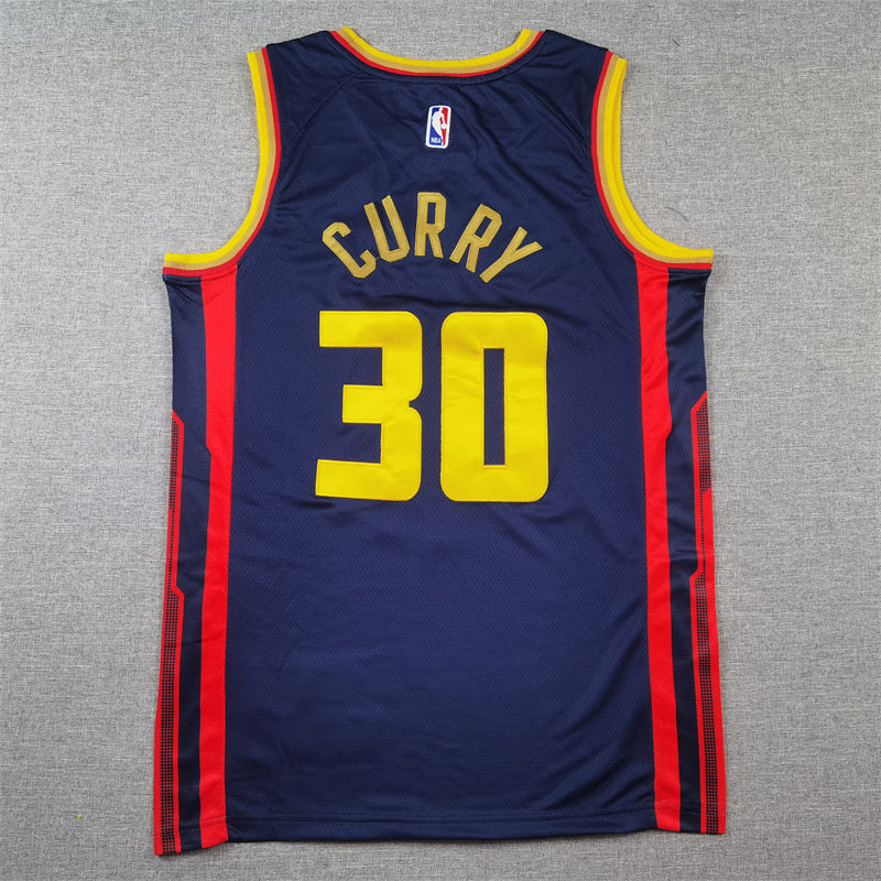 Men's Golden State Warriors Stephen Curry #30 Navy 2024/25 Swingman Player Jerseys - City Edition