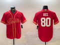 Men's San Francisco 49ers Jerry Rice #80 Scarlet Team Game Jerseys