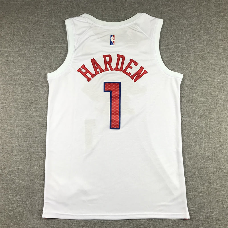 Men's Philadelphia 76ers James Harden #1 White 2022/23 Swingman Jerseys - City Edition