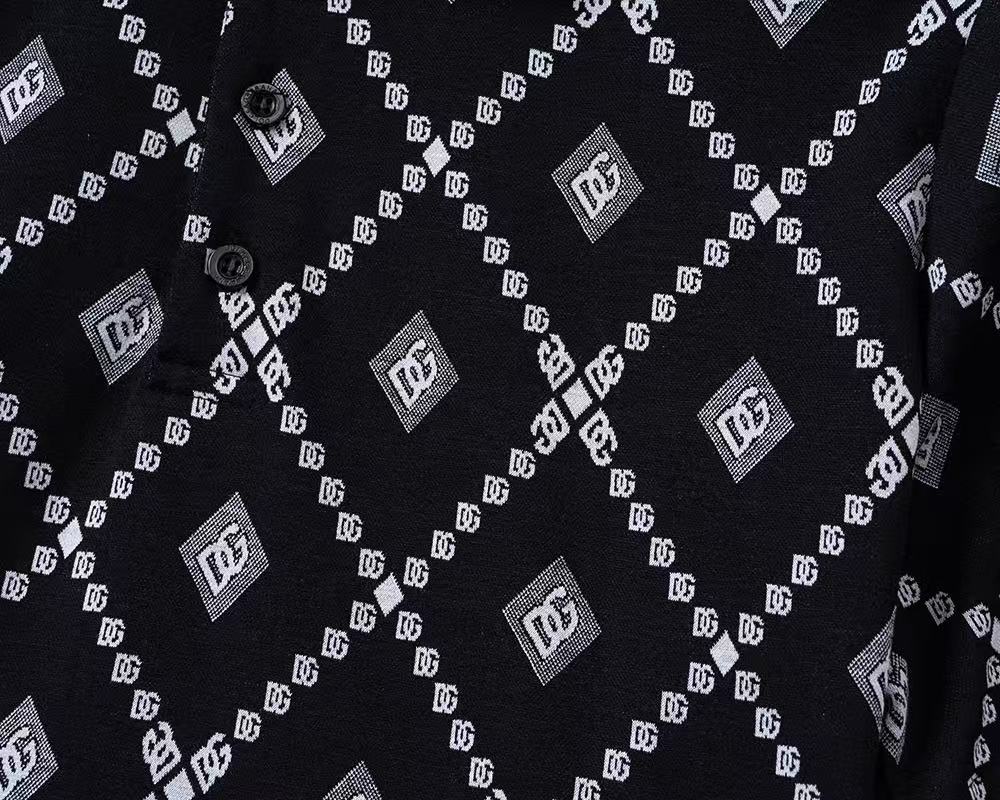 Dolce & Gabbana DG Black & White Bandana Print Short-Sleeve Shirt